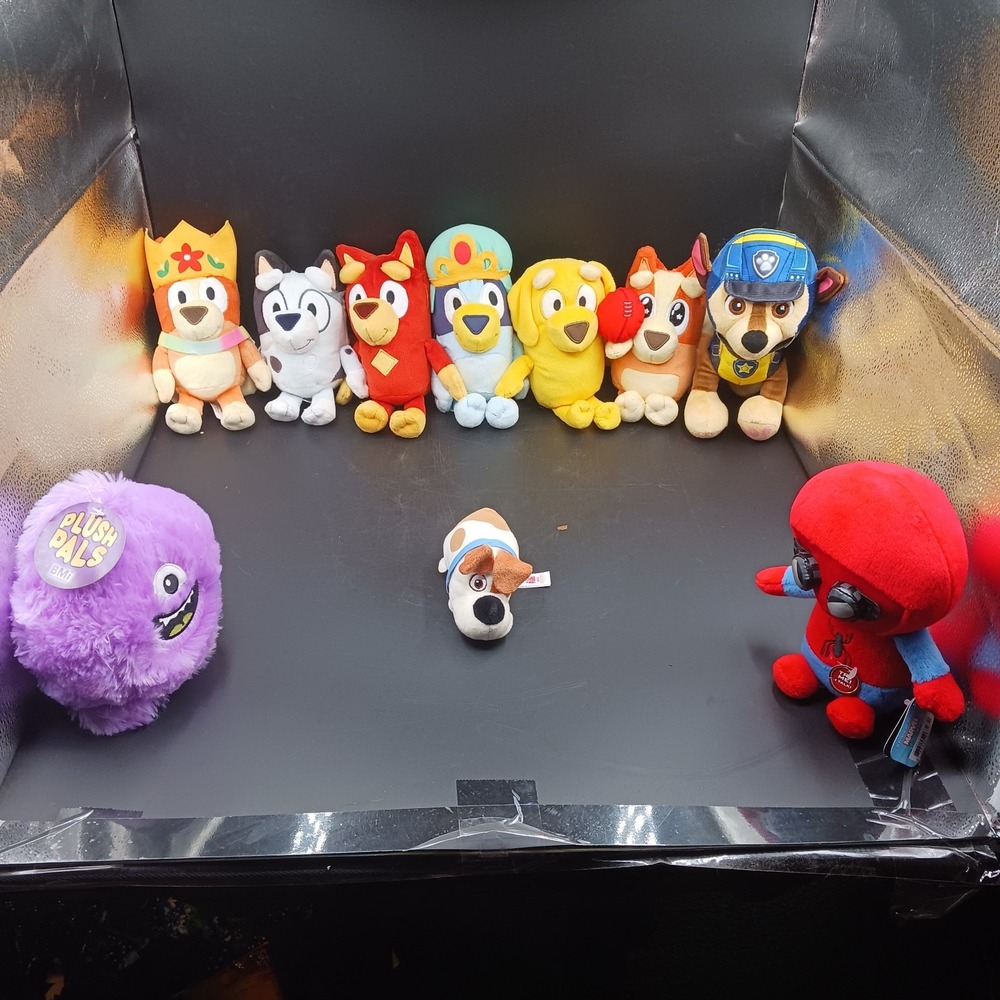 Bluey, Spiderman, MBI, Paw Patrol, Secret Life of dogs Plush Lot of 10 6-8"